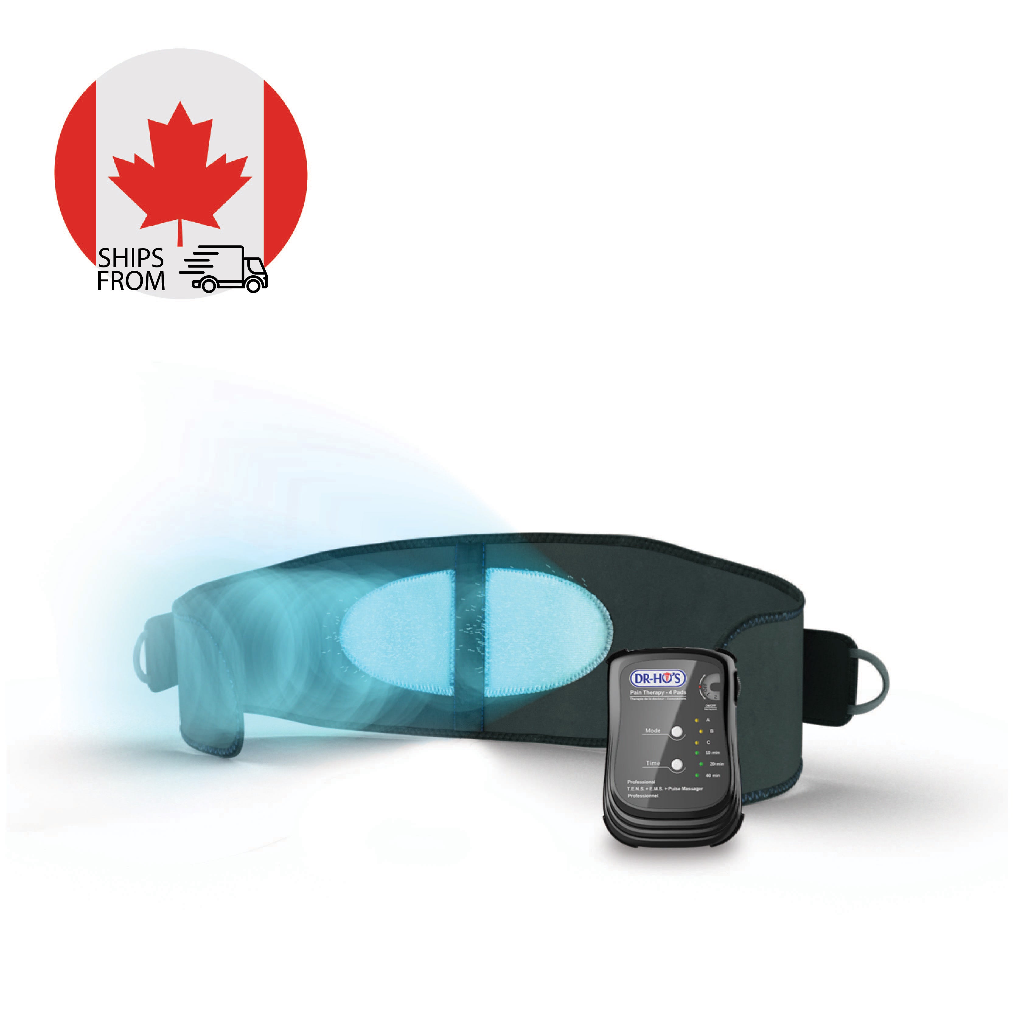 Triple Action Back Belt. - 4-in-1 TENS Belt for Back Pain - Essential Package