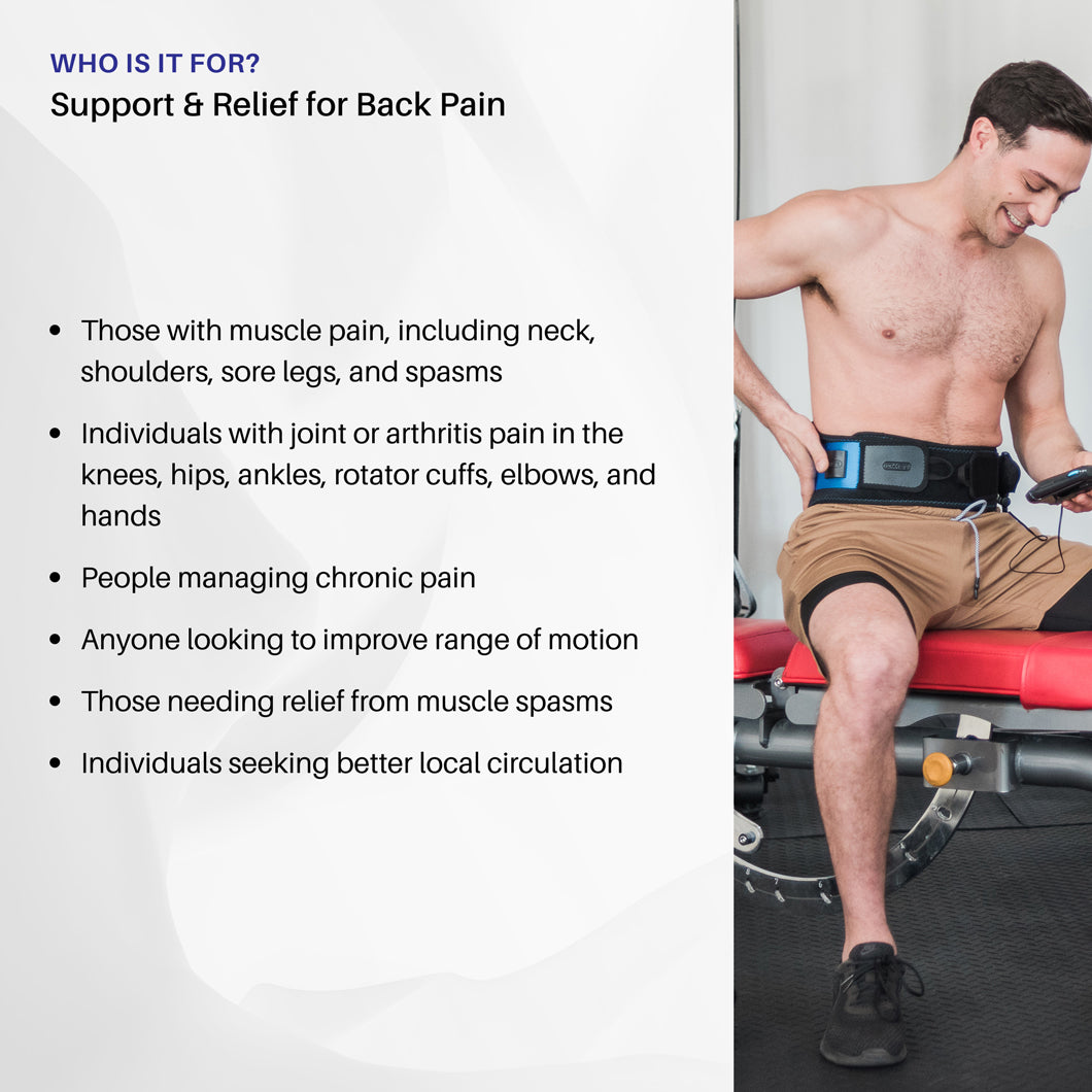 Triple Action Back Belt. - 4-in-1 TENS Belt for Back Pain - Essential Package